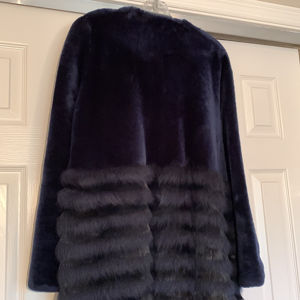 Full Length• Royal Blue•Lamb and Rabbit Fur Coat• Tory Burch - Picture 7 of 13